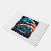 Amerikanische Schildkröte unter dem Mond mit ameri Fußmatte (Schrägansicht)