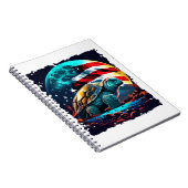 Amerikanische Schildkröte unter dem Mond mit ameri Notizblock (Rechte Seite)