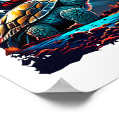 Amerikanische Schildkröte unter dem Mond mit ameri Poster (Ecke)