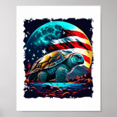 Amerikanische Schildkröte unter dem Mond mit ameri Poster (Vorne)