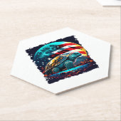 Amerikanische Schildkröte unter dem Mond mit ameri Untersetzer (angewinkelt)