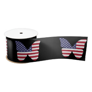 Amerikanische Schmetterlingsband Satinband
