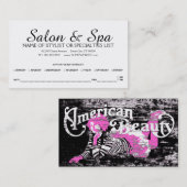 amerikanische Schönheitsverabredungs-Erinnerung Terminkarte (Vorne/Hinten)