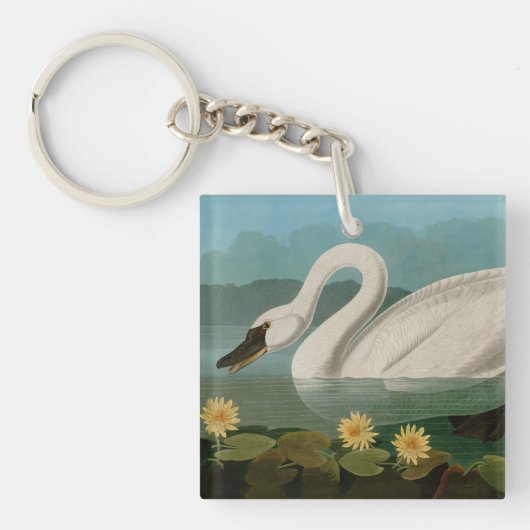 Amerikanische Schwanenvögel Audubon Schlüsselanhänger (Vorderseite)