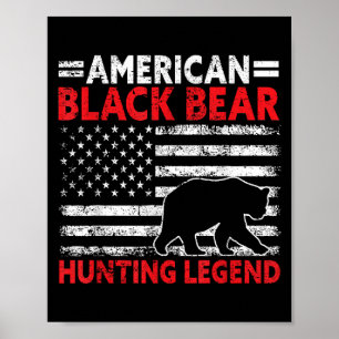 Amerikanische Schwarzbären-Jagdlegende USA Schwarz Poster