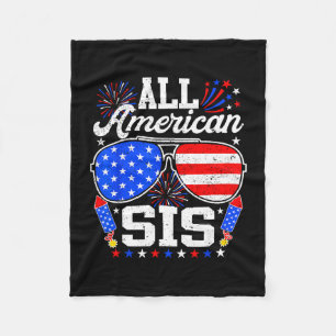 Amerikanische Schwester 4. Juli Sonnenbrille Famil Fleecedecke