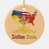 Amerikanische sizilianische Wurzel-Verzierung Keramik Ornament (Hinten)