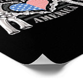 Amerikanische Skelettfächer mit Handarbeit, bearbe Poster (Ecke)