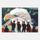 Amerikanische Soldaten-Fahne zu Ehren Geschenkpapier Set (Vorderseite)