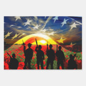 Amerikanische Soldaten-Fahne zu Ehren Geschenkpapier Set (Vorderseite 2)