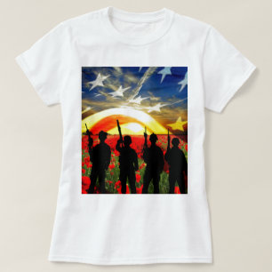 Amerikanische Soldaten-Fahne zu Ehren T-Shirt