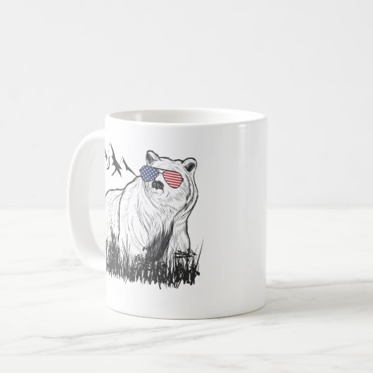 Amerikanische Sonnenbrille Kaffeetasse (Vorderseite Links)