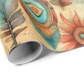 Amerikanische Southwest Feather Art Geschenkpapier (Rolleneckpunkt)