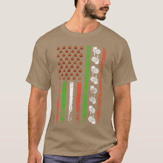Amerikanische Sportflagge Halloween-Kürbis Pickleb T-Shirt