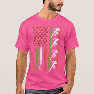 Amerikanische Sportflagge Halloween Kürbisregal un T-Shirt