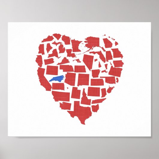 Amerikanische Staaten Heart Mosaik North Carolina  Poster (Vorne)
