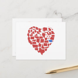 Amerikanische Staaten Herzmosaik Oklahoma Red Postkarte