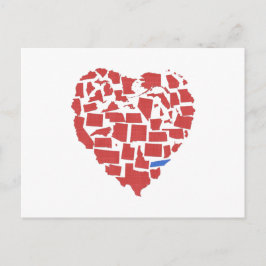 Amerikanische Staaten Herzmosaik Tennessee Red Postkarte