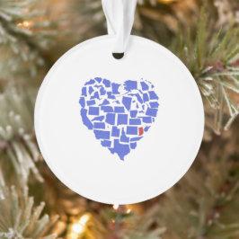 Amerikanische Staaten Herzmuskel Indiana Blau Ornament