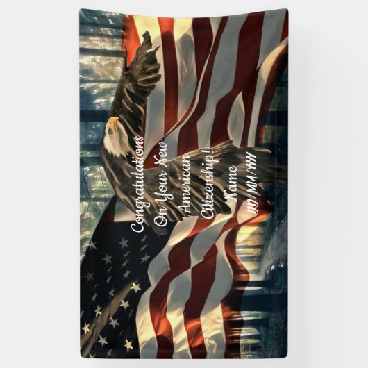 Amerikanische Staatsbürgerschaft Eagle American Fl Banner (Vertikal)