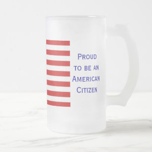 Amerikanische Staatsbürgerschafts-Flagge Mattglas Bierglas