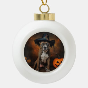 Amerikanische Staffordshire-Kürbisse Halloween Gru Keramik Kugel-Ornament