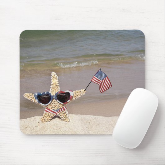 Amerikanische Starfish mit Flagge Mousepad (Mit Mouse)