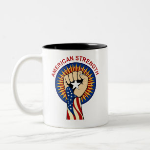 Amerikanische Stärke – United We Stand Fist T-Shir Zweifarbige Tasse