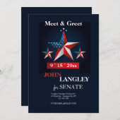 Amerikanische Sterne Politischer Fundraiser Einladung (Vorne/Hinten)