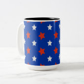 Amerikanische Sterne Zweifarbige Tasse (Vorderseite Links)