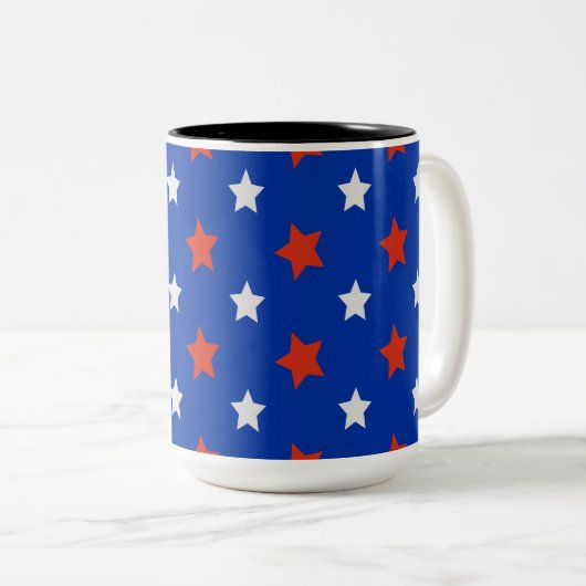 Amerikanische Sterne Zweifarbige Tasse (VorderseiteRechts)