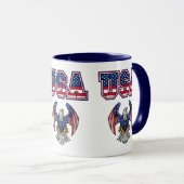 Amerikanische Stolz USA Schild Custom Two-Tone-Kaf Tasse (VorderseiteRechts)