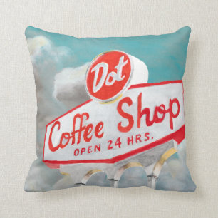 Amerikanische Straße Kaffeeschild Kissen