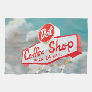 Amerikanische Straße Kaffeeschild Küchentuch