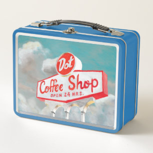 Amerikanische Straße Kaffeeschild Metall Lunch Box