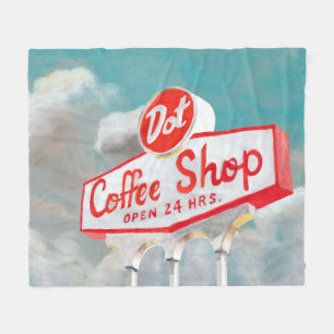 Amerikanische Straße Kaffeeshoplogo Fleecedecke