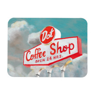 Amerikanische Straße   Kaffeeshoplogo Magnet