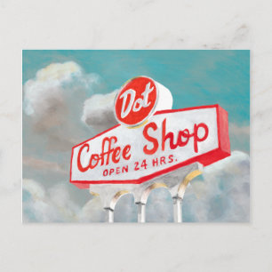Amerikanische Straße Kaffeeshoplogo Postkarte