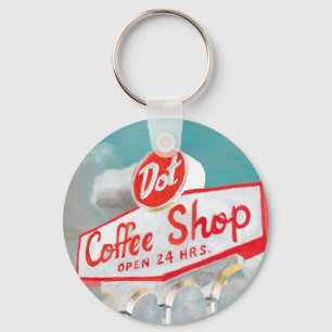 Amerikanische Straße   Kaffeeshoplogo Schlüsselanhänger