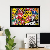 Amerikanische Straßenschilder Poster (Heimbüro)