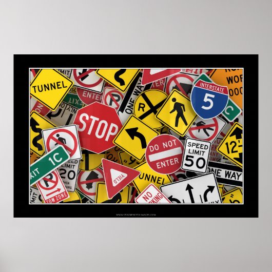 Amerikanische Straßenschilder Poster (Vorne)