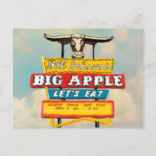 Amerikanische Straßenseite Restaurant Schild Postkarte