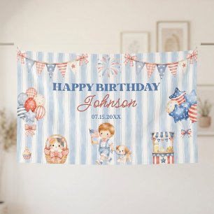 Amerikanische Streifen Jungen Geburtstagsfeier Banner