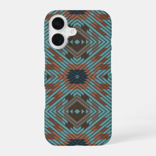 Amerikanische Südwest-Stammesmusterkunst und Farbe iPhone 16 Hülle