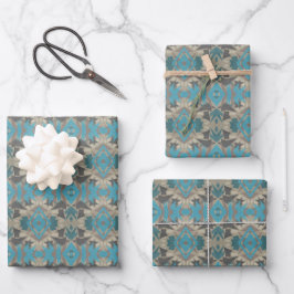 Amerikanische südwestliche gemusterte Kunst und Fa Geschenkpapier Set