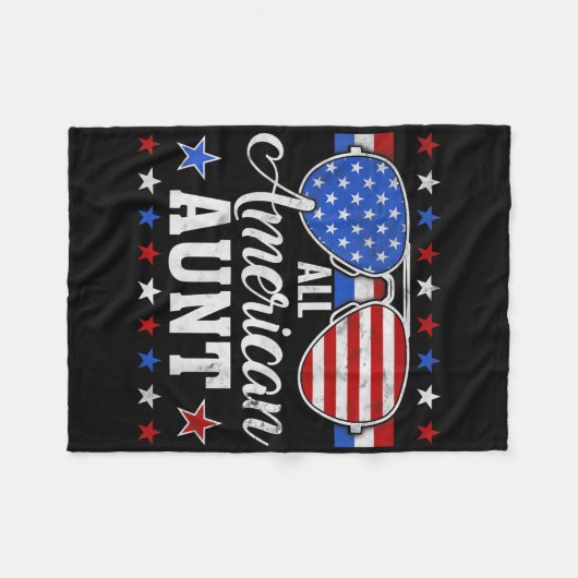 Amerikanische Tante Matching Family 4. Juli USA Pa Fleecedecke (Vorderseite (Horizontal))