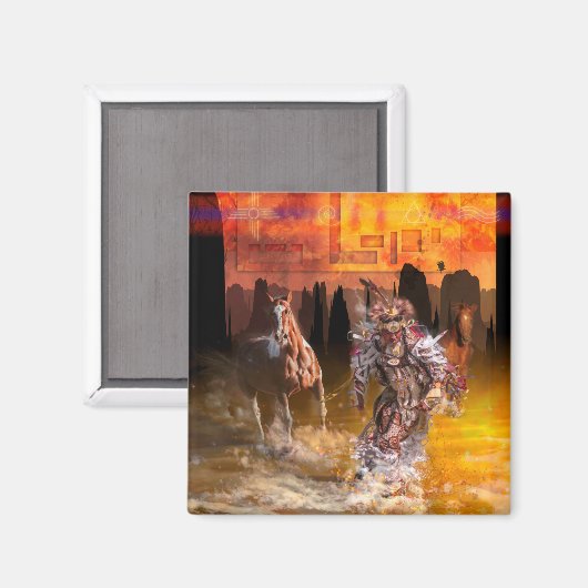 Amerikanische Tänzerin "ROLLING THUNDER" Magnet (Vorderseite/Rückseite)