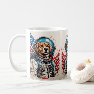 Amerikanische Tätowierung zeichnend Hunde Kaffeetasse