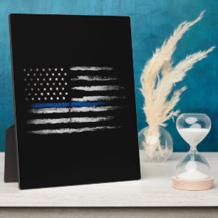 Amerikanische Thin Blue Line-Flagge Fotoplatte