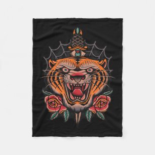 Amerikanische Tiger Tattoo Fleecedecke